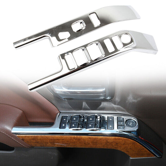 for CHRome Window Control Switch Button Cover Trim Fit for GMC for Sierra 2014-17/2018 v