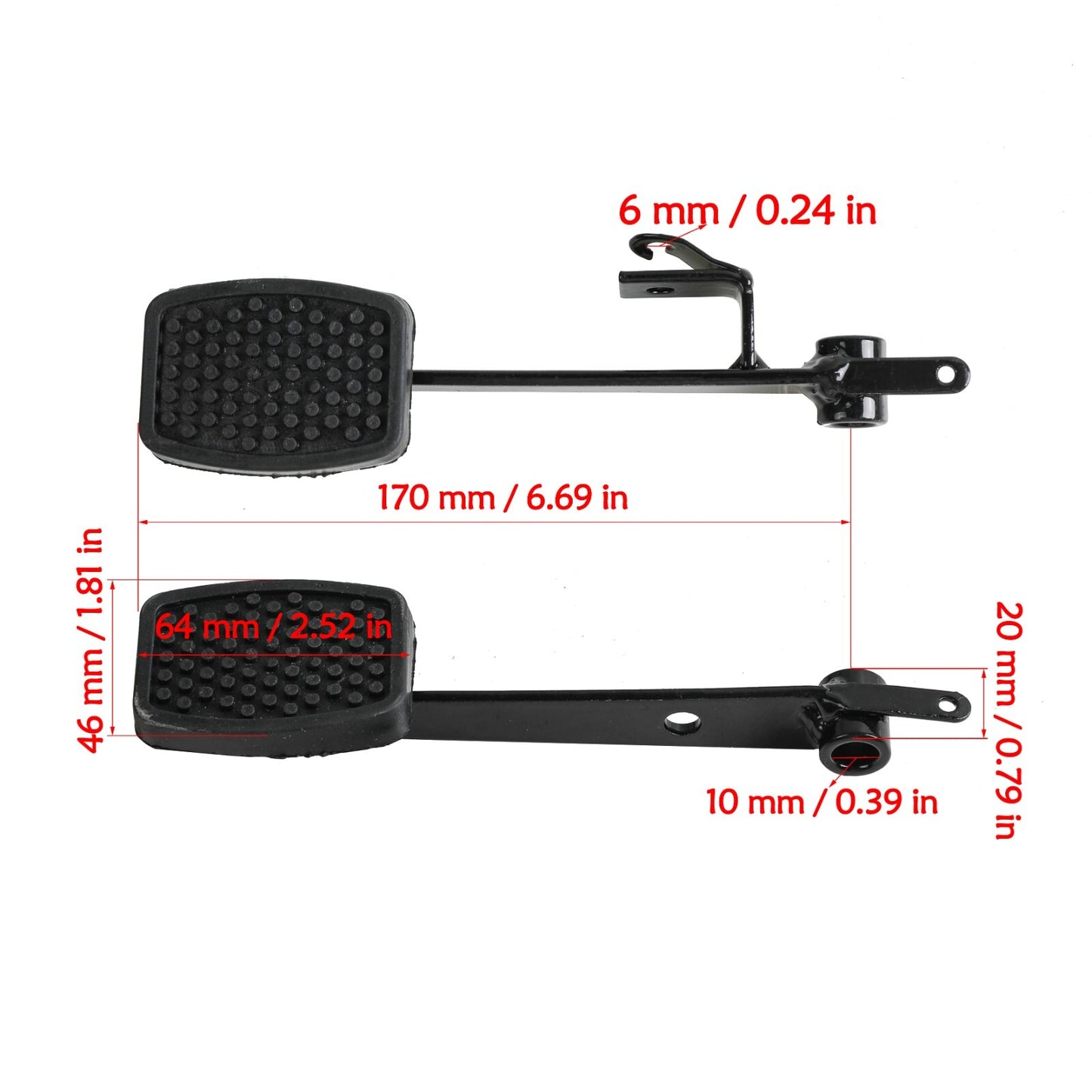 Clutch/ Throttle Brake Foot Pedal For Go Kart Drift Trike Quad Buggy for Golf Cart