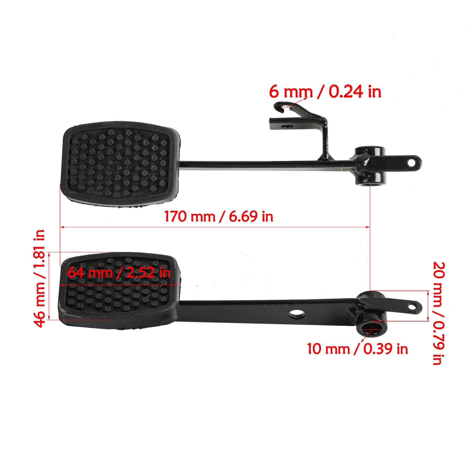 Clutch/ Throttle Brake Foot Pedal For Go Kart Drift Trike Quad Buggy for Golf Cart