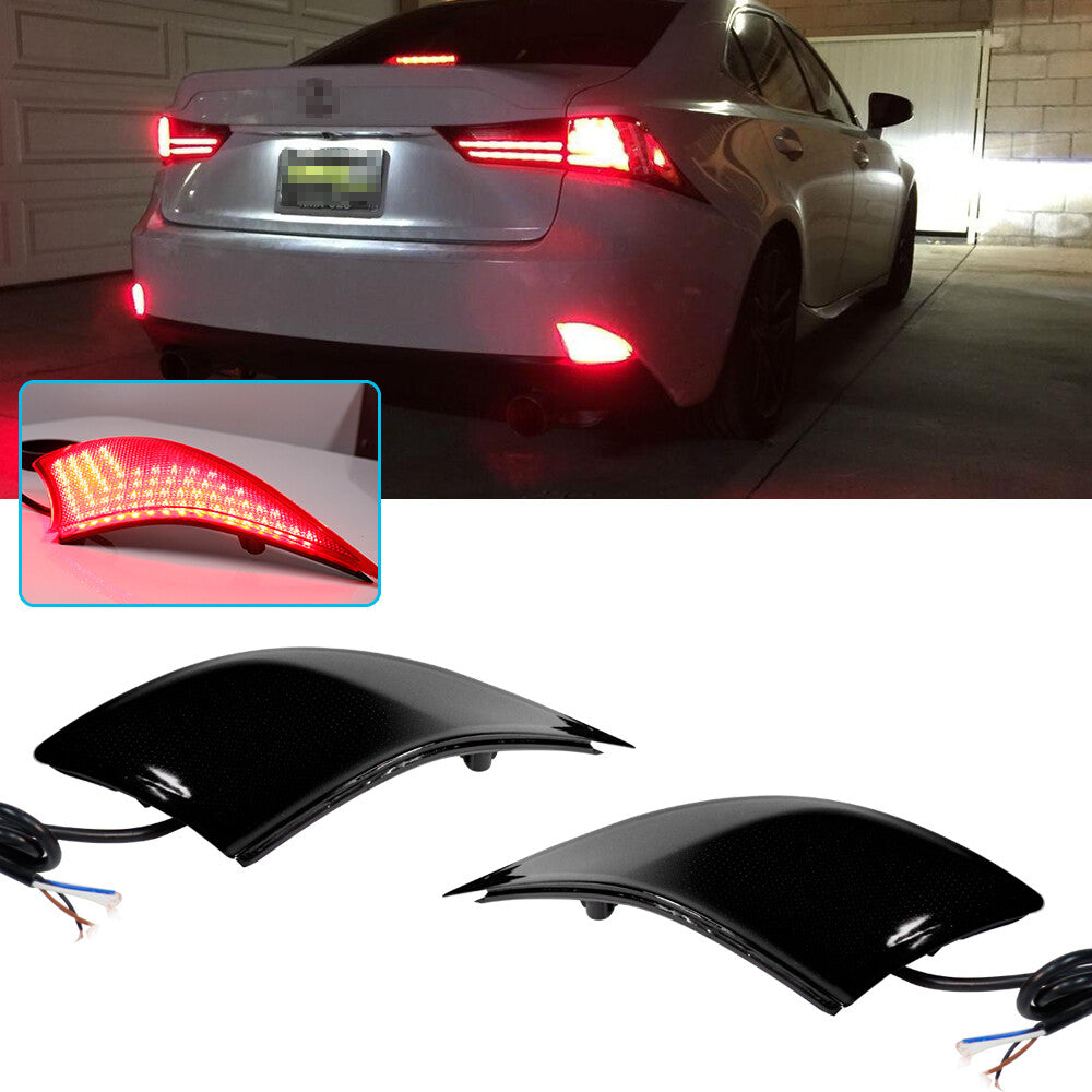 For 14 up for Lexus IS250 IS350 rear bumper reflector LED brake turn signal light - v