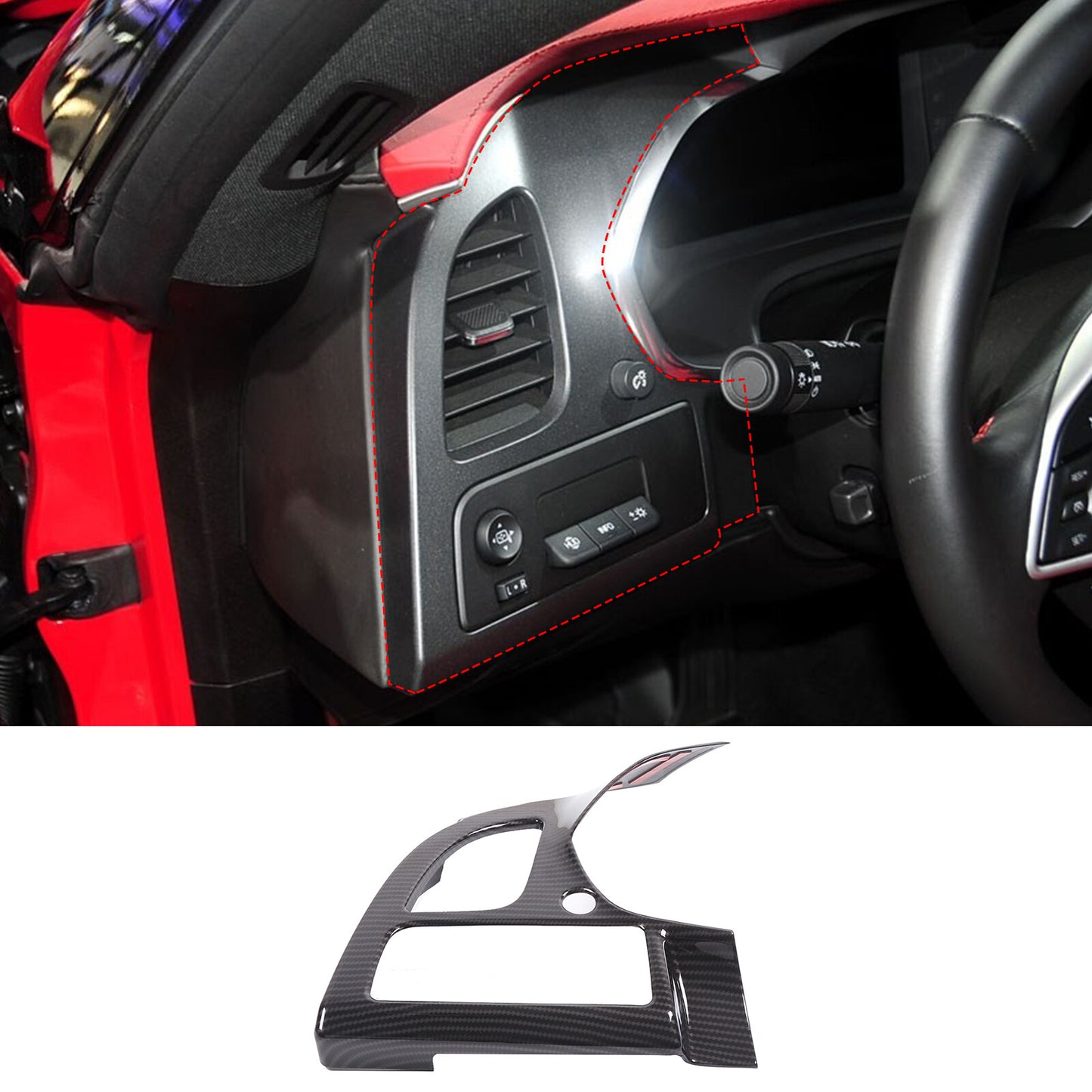 2-Pack Carbon Fiber ABS Center Exhaust Bracket for Corvette C7 2014-2019 n