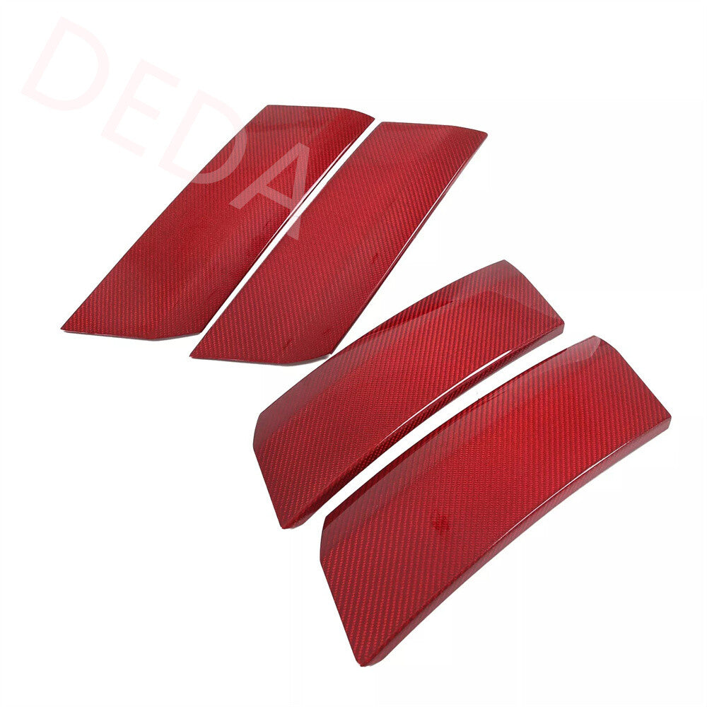 Red Carbon Fiber Side Body Fender Vents Trim for Chevrolet for Corvette C6 2005-2013
