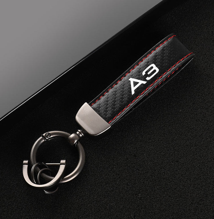 Suitable for Volvo XC60 car keychain, keychain, suede leather, horseshoe buckle accessories- v