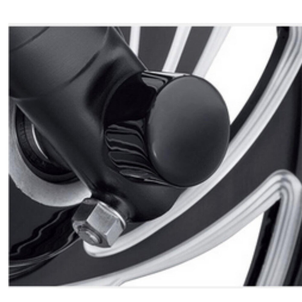 2-Piece Front Axle Nut Cover Bolt Cover for Harley Davidson Touring Dyna Softail - Black n