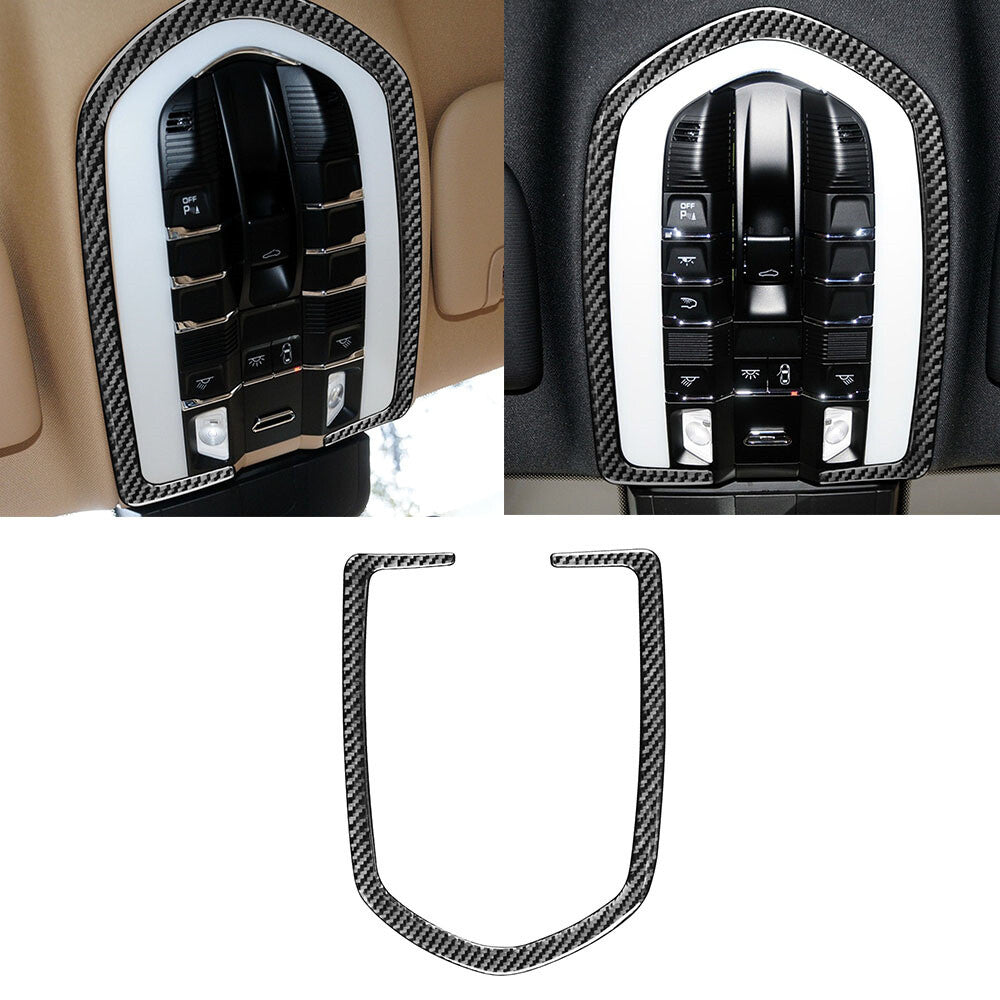 Carbon Fiber Front Reading Light Lamp Decor Cover for Porsche for Panamera 2010-2016