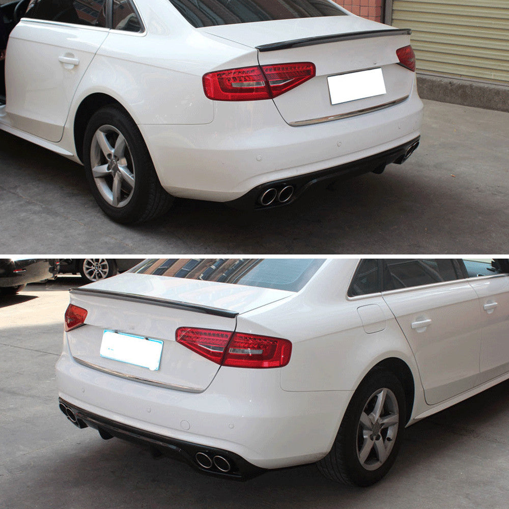 Carbon Fiber Rear Bumper Lip Diffuser Spoiler Fit for Audi A4 B9 Sedan Non-Sline
