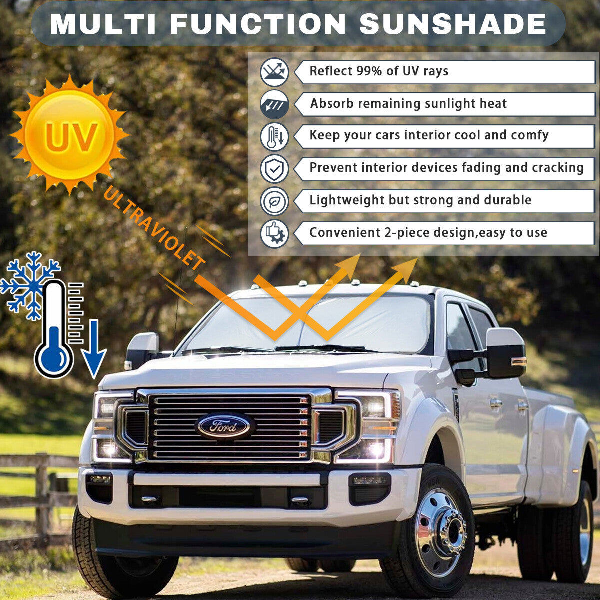 2-Pack for Buick Accessories Car Windshield Sunshade Folding Window Cover - n