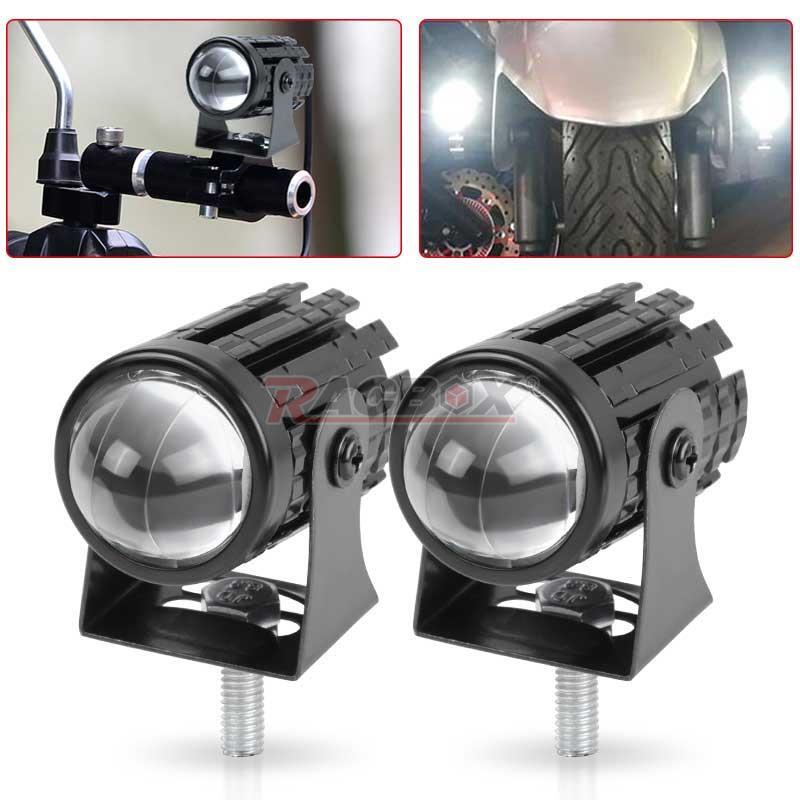 2PC LED Motorcycle ATV Headlight WhiteWhite Hi/Lo Spot Light Driving Fog Lamp