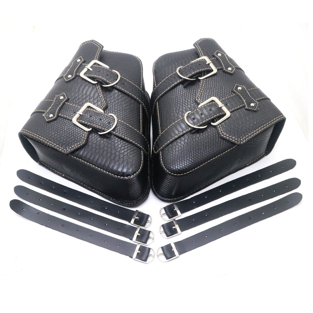 New Saddlebags PU Crocodile Leather Pouch Bag for Harley Sportster XL 883 1200 Q