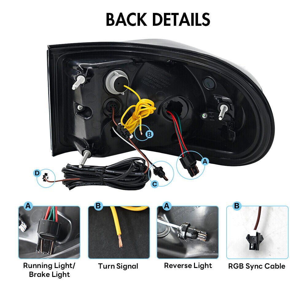 RGB LED taillights for Toyota FJ Cruiser 2007-2020 smoked taillight assembly