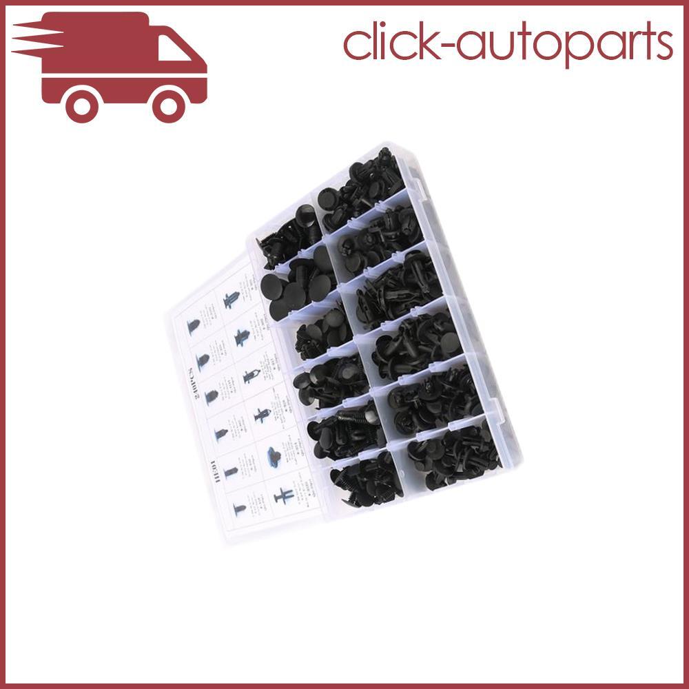240 Pcs Car Body Push Pin Rivet Fasteners Moulding Trim Clips Assortment Black
