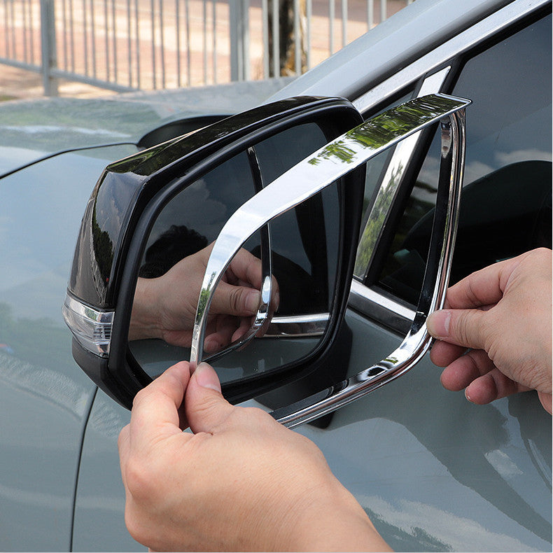 For RAV4 2019-2024 Chrome Rearview Mirror Rain Eyebrow Cover v