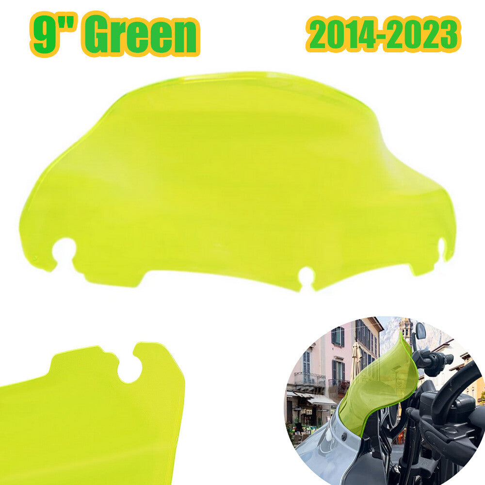 9-inch wave-patterned green windshield suitable for Harley Touring Electra Glide 2014-2023. n