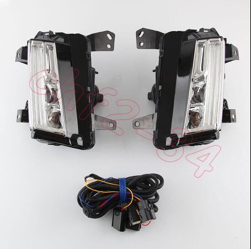 Led DRL Front Fog Light Lamp 3-Color Streamer Light Fit for Cadillac XT5 20-2022