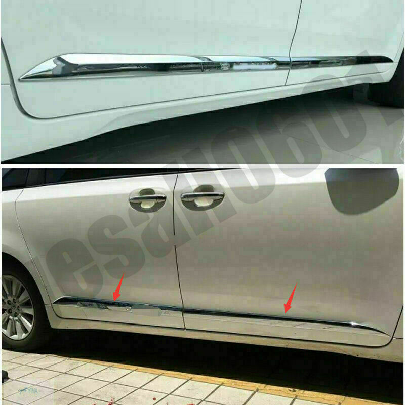 for Toyota for Sienna 2011-2020 Chrome Car Side Door Body Molding Cover Trim Guard