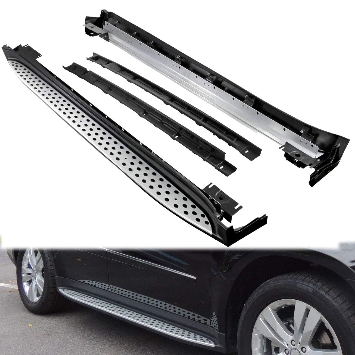 For 2007-2012 for Mercedes for Benz GL450 X164 Aluminum Side Step Bars Running Boards Q