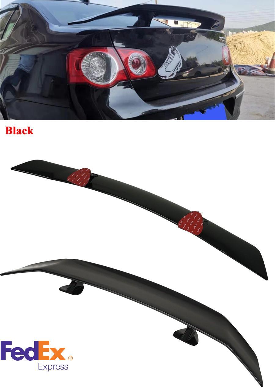 53 Universal Race Car Trunk Rear Spoiler Wing Tail-line Glossy Black + Adhesive