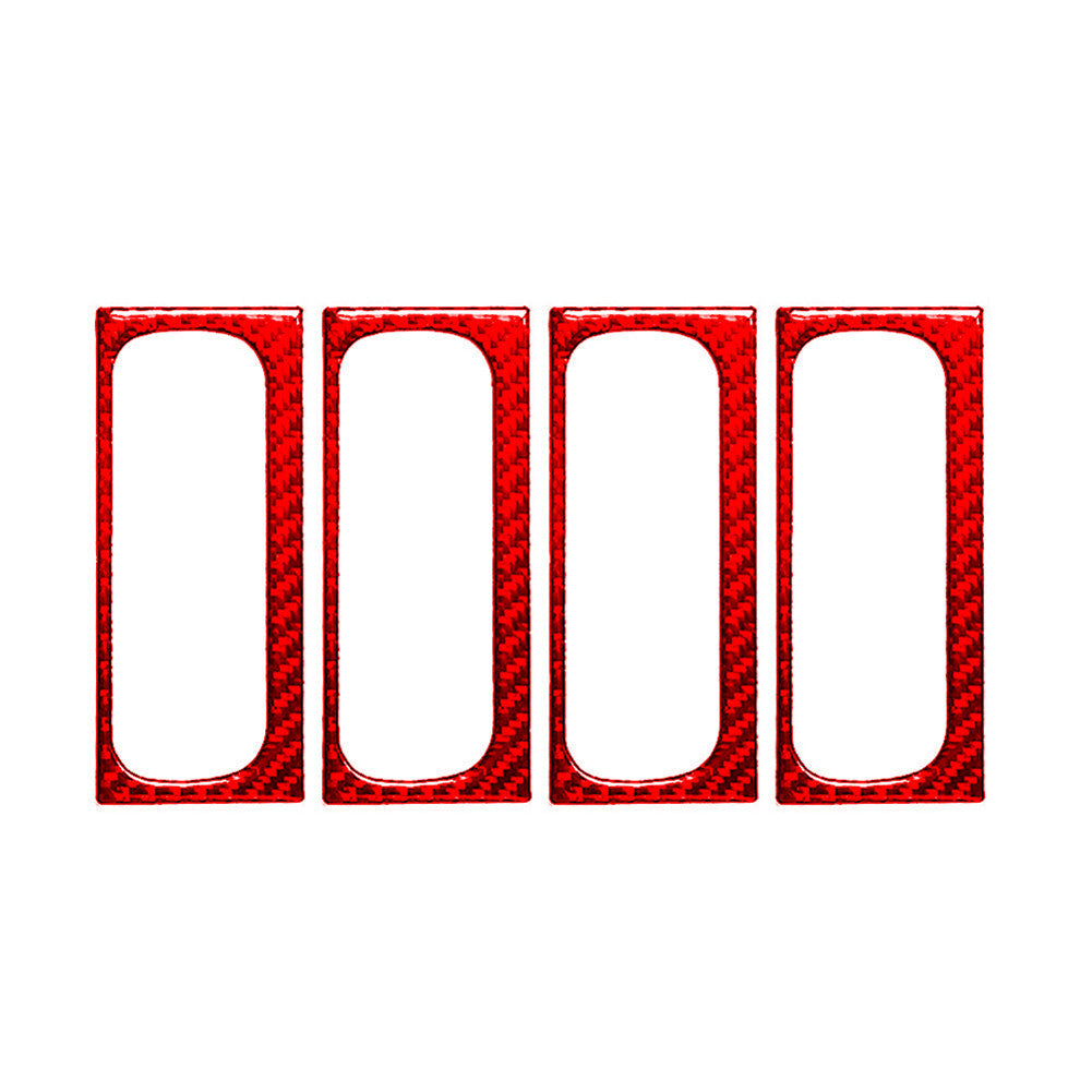 4Pcs Red Carbon Fiber Door Handle Cover Trim for Suzuki Grand Vitara 2006-2013