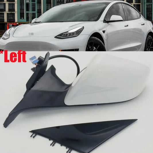 1594111-00-C for Model Y 2020-2023 White Left Side Mirror With Anti-Glare n