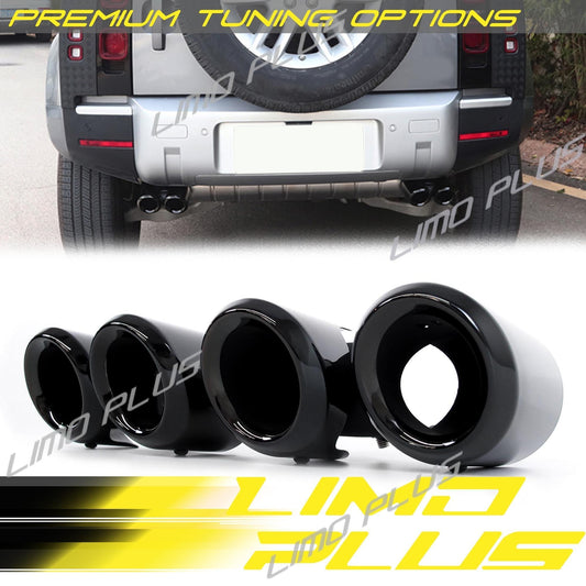 Black Exhaust Muffler Tips Tailpipe for 2020-2024 for Land Rover for Defender 90 110 Q
