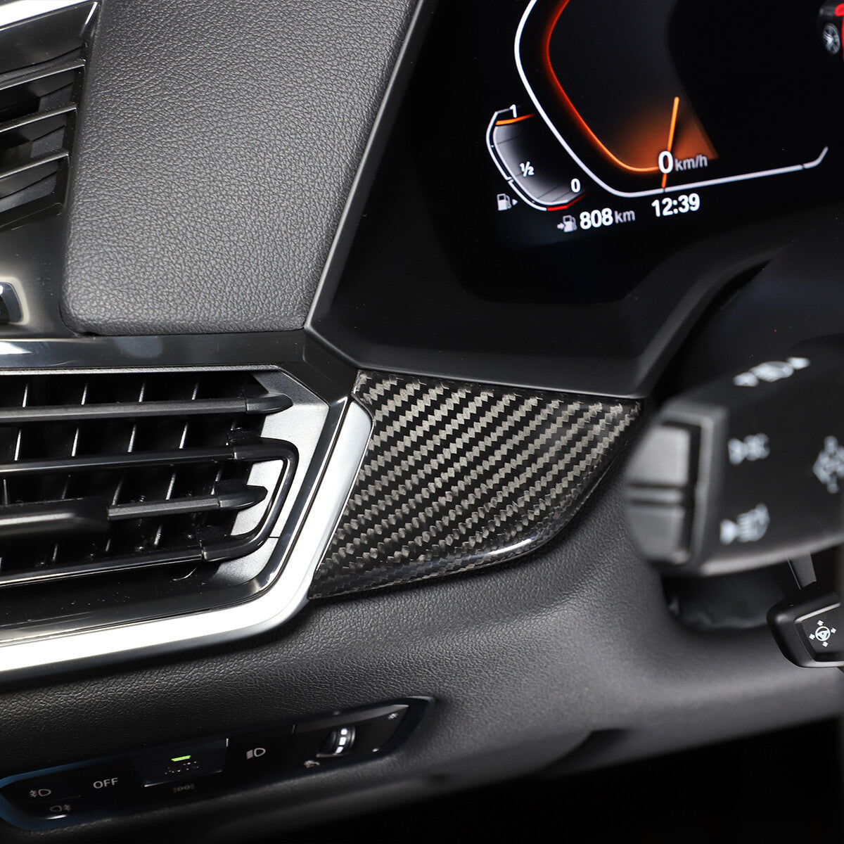 2-Piece Carbon Fiber Console Dashboard Panel Covers for X5 G05 2019-21 n