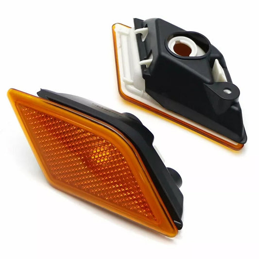 One pair of smoked LED side marker lights suitable for W204, C300, C350, C63, and AMG. n