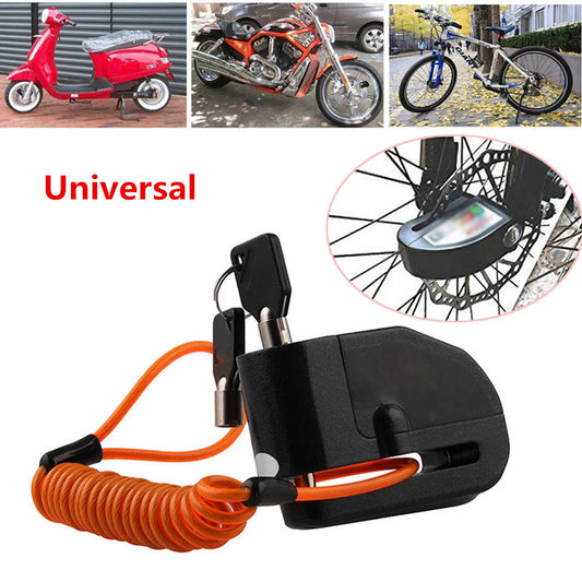 110DB Motorcycle, Bicycle, All-Terrain Vehicle Anti-theft Wheel Disc Lock Security Alarm Aluminum n