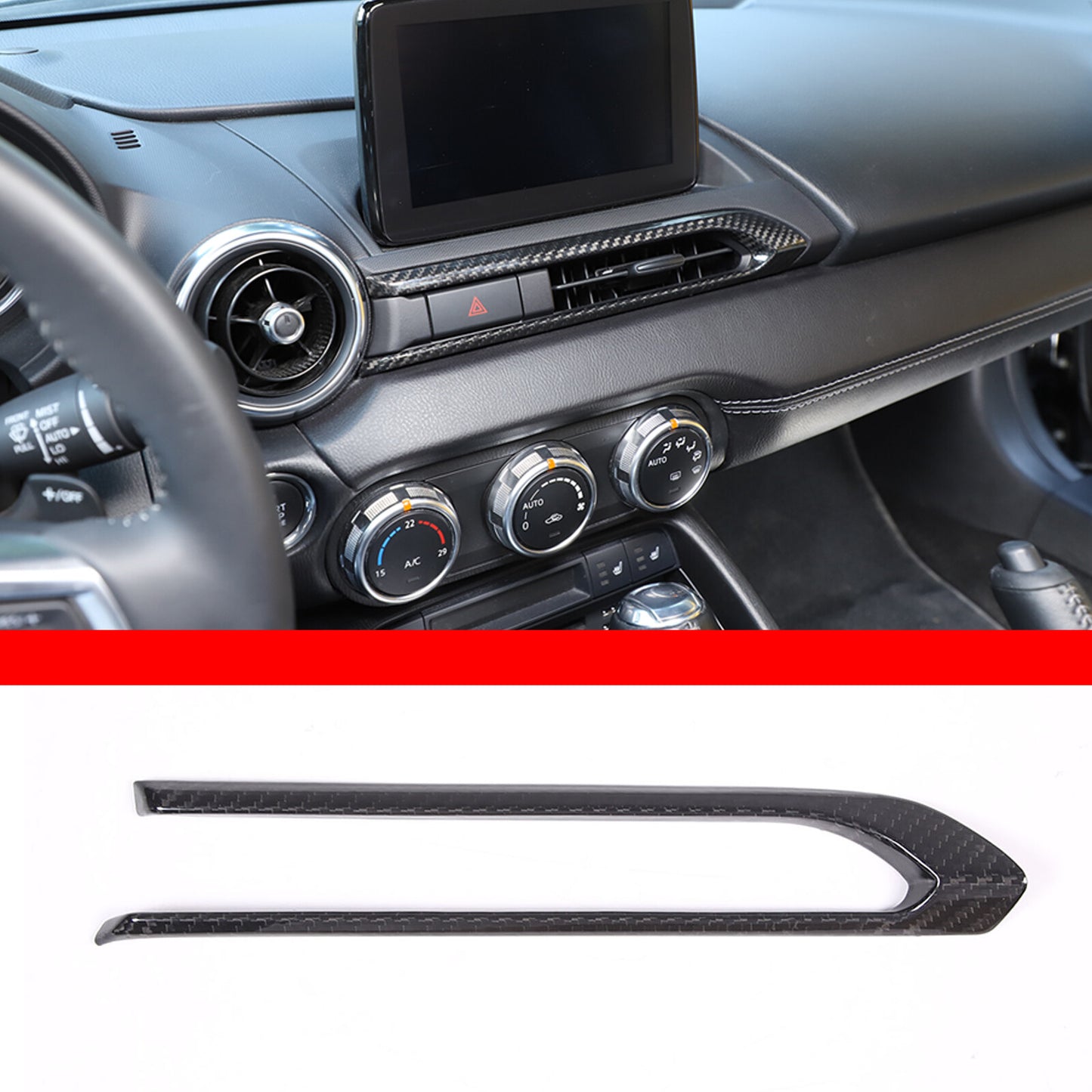 16-24 carbon fiber fits for Mazda MX-5 Miata fourth interior air conditioning trim left-hand drive - n