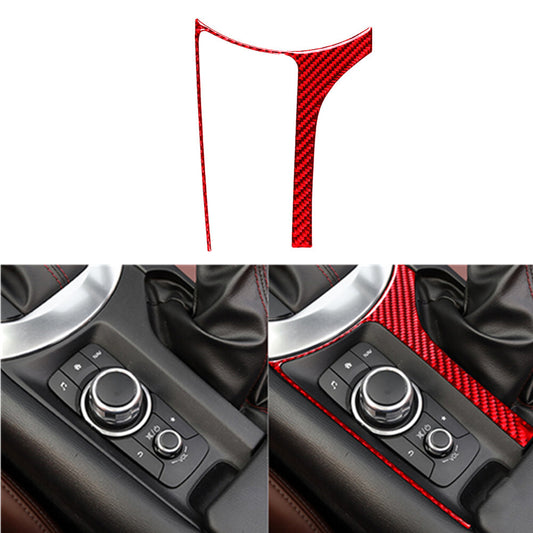 4Pcs Red Carbon Fiber Shift Console Trim for Land Rover Discovery Sport 2015-19 v