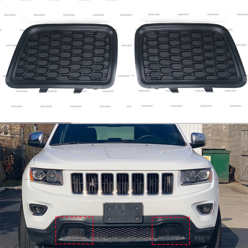 1 Pair Front Bumper Grille Bezel Cover for Jeep Grand Cherokee 2014-2016