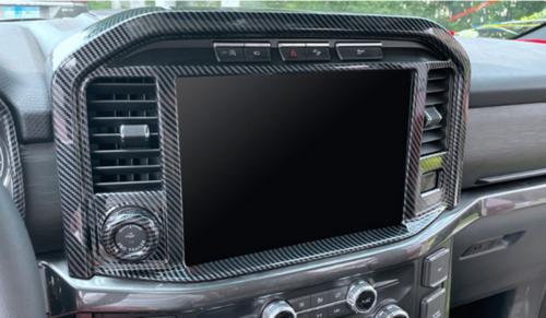 Carbon fiber style center console navigation panel suitable for Ford F-150 (2021-2022)