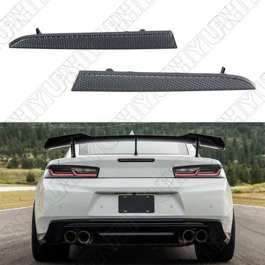 Smoke Lens Rear Bumper Diffuser Reflectors For Chevy Camaro 2016-2022 LT SS ZL1 Q
