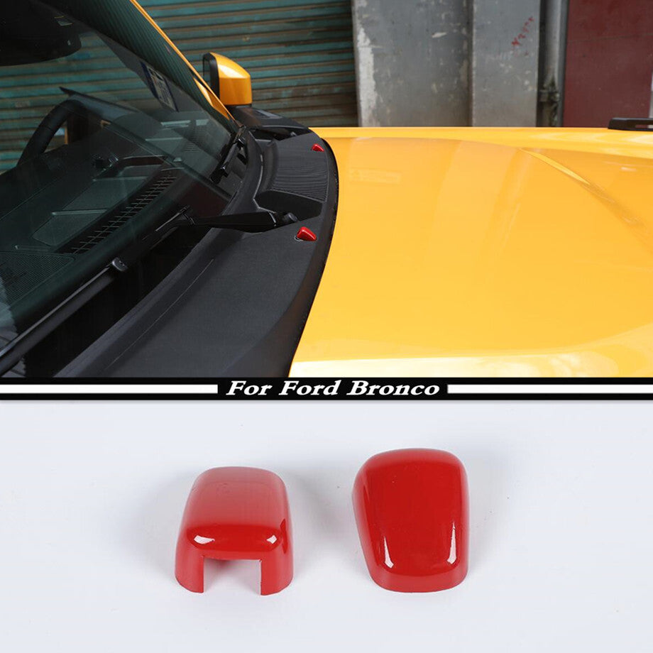 For 21-23 Bronco Red Front Windshield Washer Nozzle Cover Wiper Spray Trim v