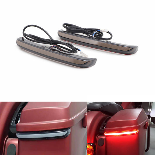 Smoke LED Saddlebag Run Brake Turn Signal Light for Harley Touring FLHR 2014-22 Q