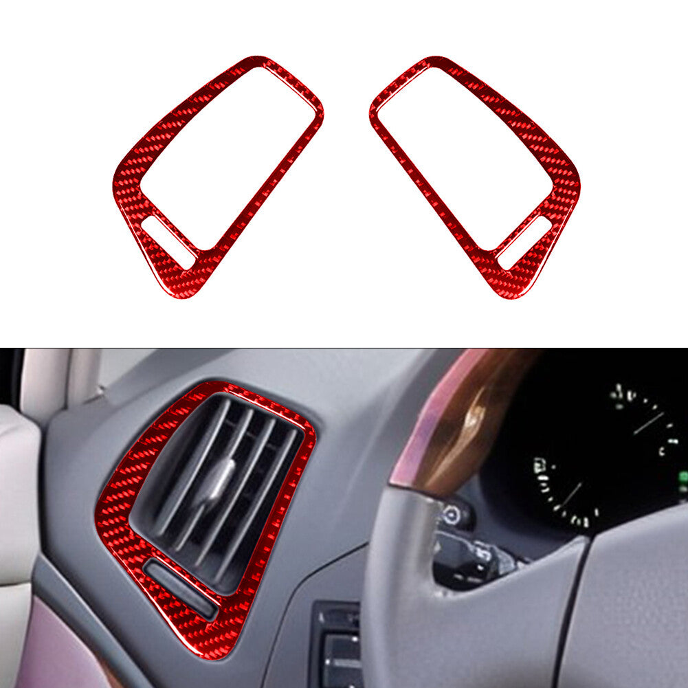 2Pcs Red Carbon Fiber Side Air Vent Outlet Cover Trim for Lexus RX300 1998-2003