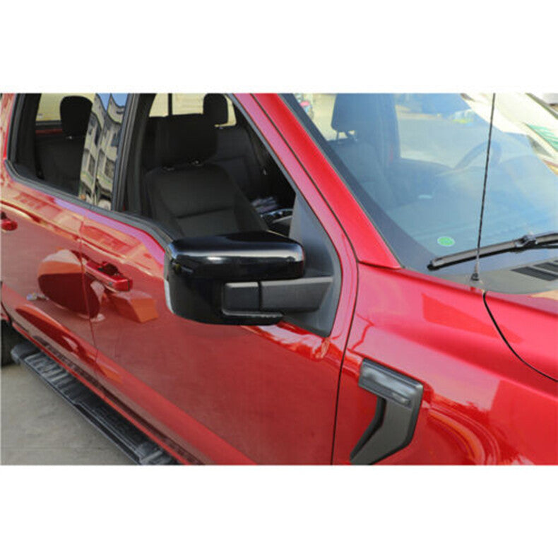 for Ford F150 F-150 2021-2023 Gloss Black Side Door Rearview Mirror Cover cap 2x