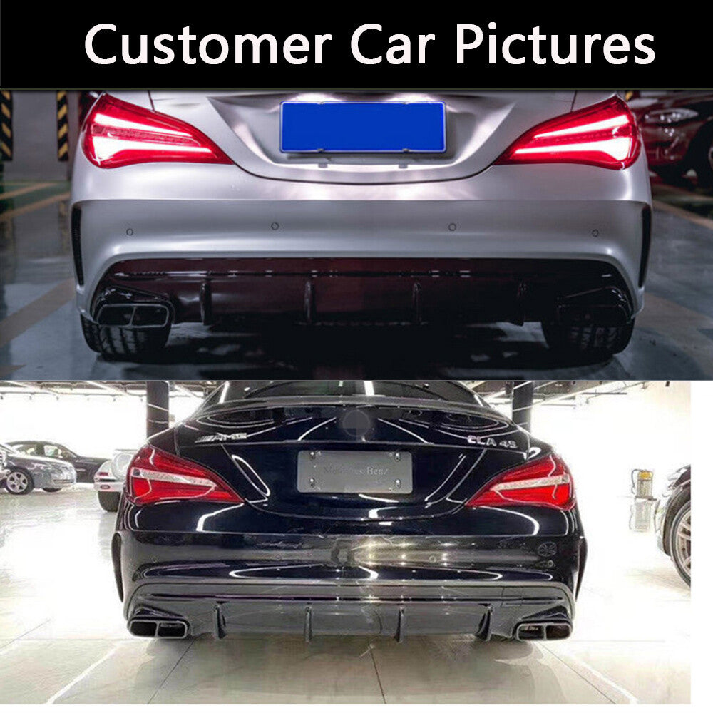 for Benz W117 CLA45 CLA250 13-19 Rear Bumper Diffuser Exhaust Tips Bracket Black