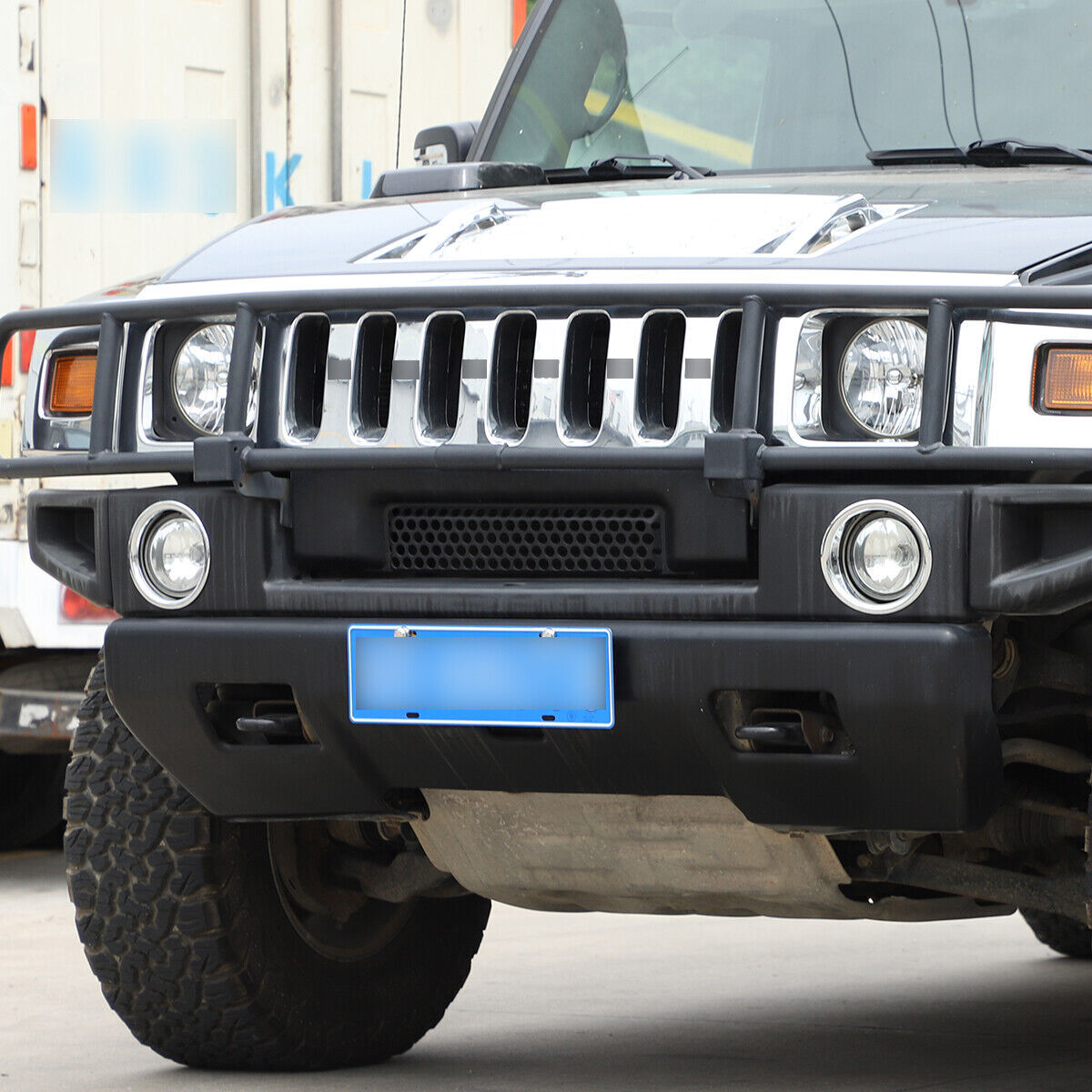 Chrome ABS Front Fog Light Lamp Ring Cover For HUMMER H2 2003-2009 Accessories