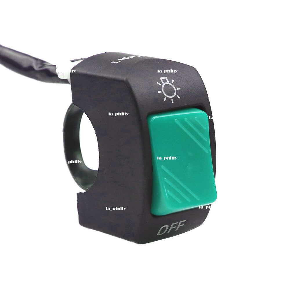 Motorcycle ATV 7/8 12V Handlebar Headlight Horn ON OFF Start Kill Switch-Green Q