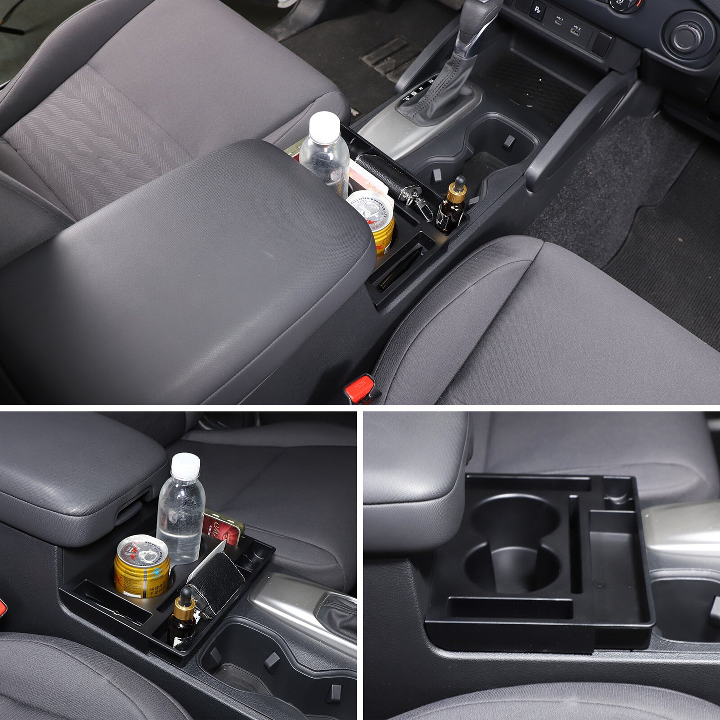 Front armrest storage box bracket tray box for Frontier 2022 - 24 Black - n