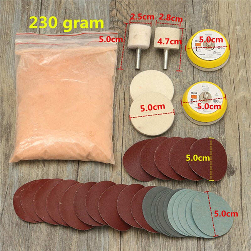 34Pcs Deep Scratch Remover Glass Polishing Kit Car Windscreen Scratch Remover US