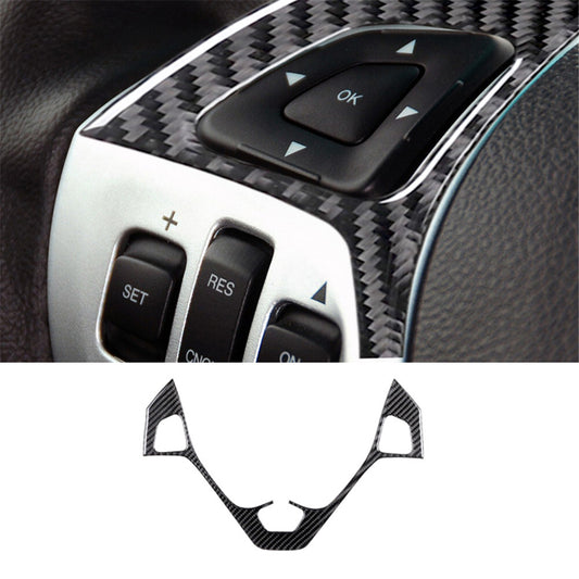Carbon Fiber Steering Wheel Button Frame Trim Cover for Ford Explorer 2011-2014