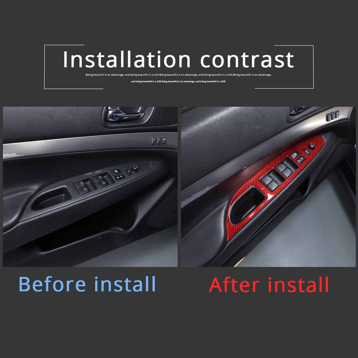 Carbon Fiber ABS Center Console Gear Shifter Cover for FJ Cruiser 2007 - 2021- v