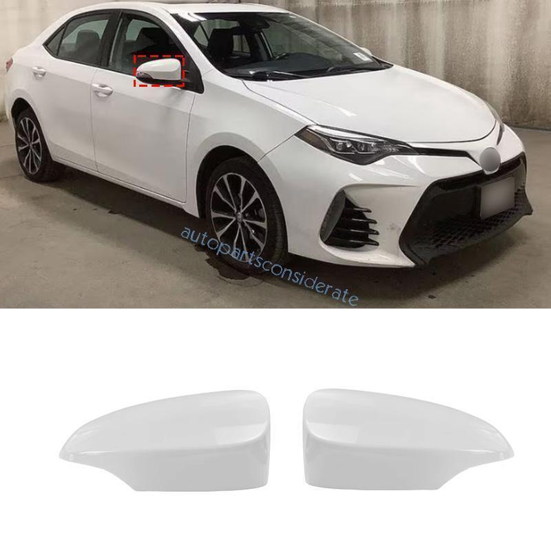 for Toyota for Corolla 14-2019 White Side Door Rear View Mirror Cap Cover Replace 2X