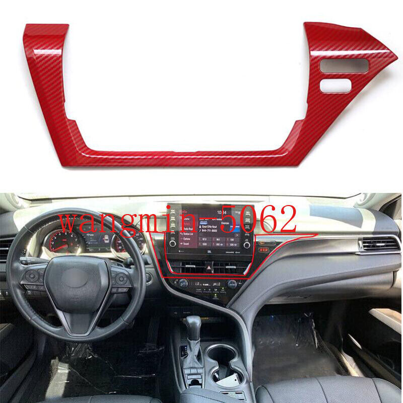 For Toyot@a for Camry 21-2022 Red ABS CarbonCenter Console Air Outlet Vents Frame n