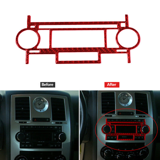 2Pcs Central CD Player Frame Panel Trim Carbon Fiber for Audi A4 S4 2005-2006 v