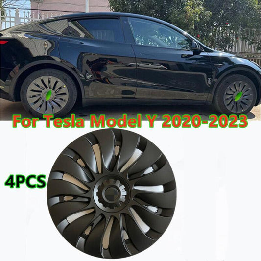 4PCS 19 inch Matte Black Hub Cap Wheel Rim Cover for Tesla Model Y 2020-2023 Q