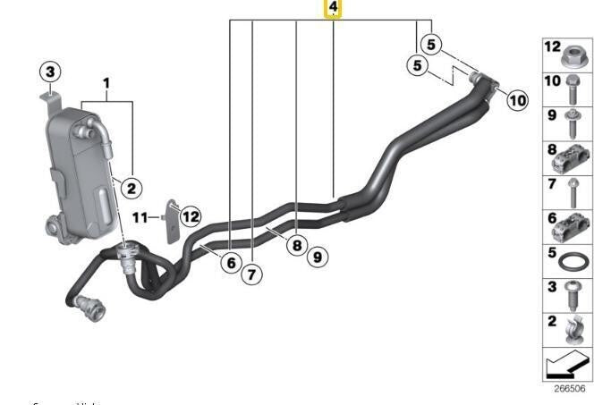 117227604979 Fit For F20 F30 F21 Transmission Oil Cooler Line Hose n