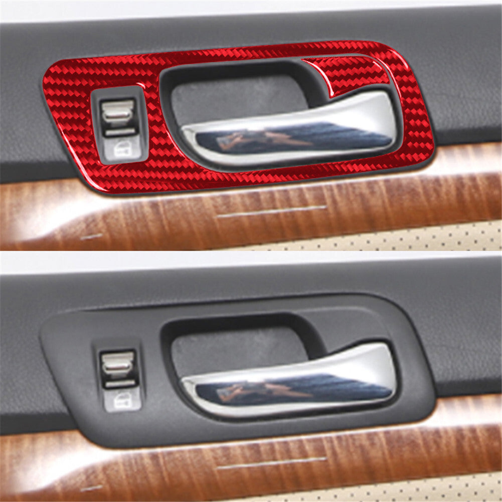 3X Red Carbon Fiber Center Multimedia Panel Cover Trim for KIA Cadenza 2014-2016 v