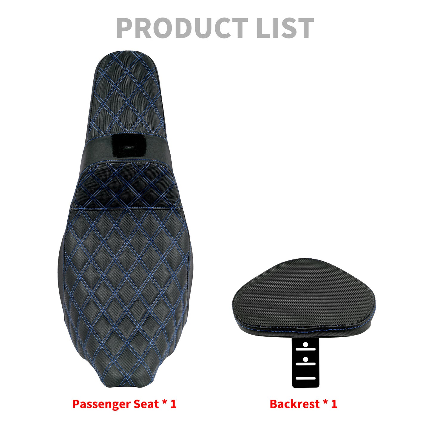 Driver Passenger for Seat Blue Line w/ Backrest for Harley Street Road Glide 09-2023